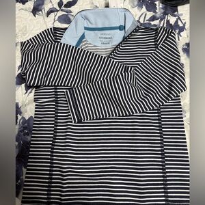 J Crew Crew Cuts -Navy and White 1/4 Zip Striped Pullover. NWT
